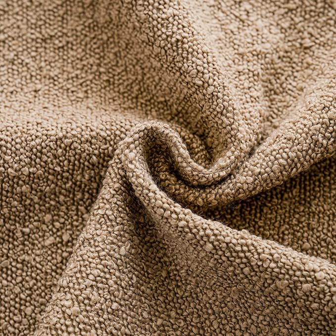 Foindtower Pack of 2 Textured Boucle Throw Pillow Covers Accent Solid Pillow Cases Cozy Soft Decorative Couch Cushion Case for Chair Sofa Bedroom Living Room Home Decor, 18 x 18 Inch,Camel