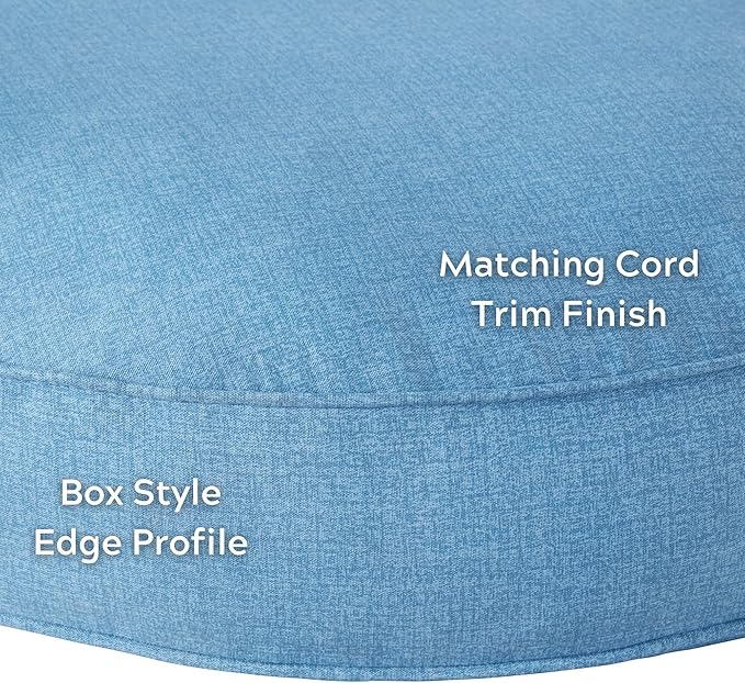 Gordie Round Indoor/Outdoor Pillow Style Dog Bed, Blue Heather, Large