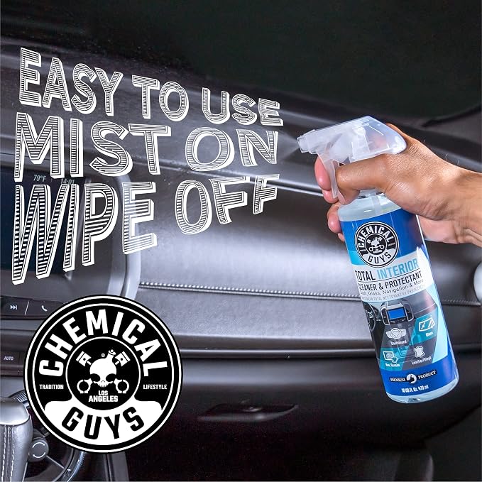 Chemical Guys SPI22016 Total Interior Cleaner and Protectant, Safe for Cars, Trucks, SUVs, Jeeps, Motorcycles, RVs & More, 16 fl oz (Pack of 2)