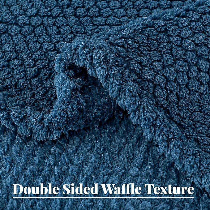 Whale Flotilla Soft Fleece King Size Bed Blanket, Navy Blue | 90x104 Inch, Suitable for Bed, Fluffy Fuzzy Jacquard Blankets for All Season, Lightweight and Cozy