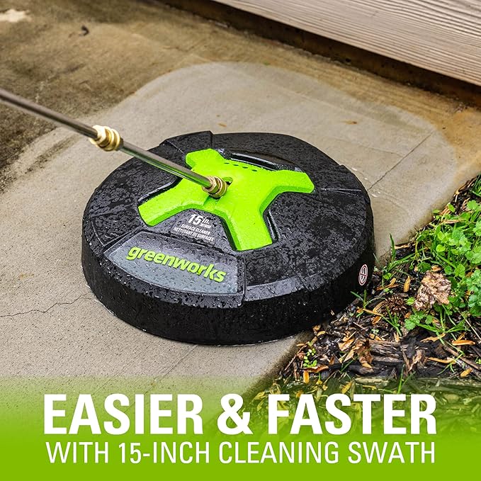 GreenWorks 5210902 15" Extension Included Surface Cleaner, Green