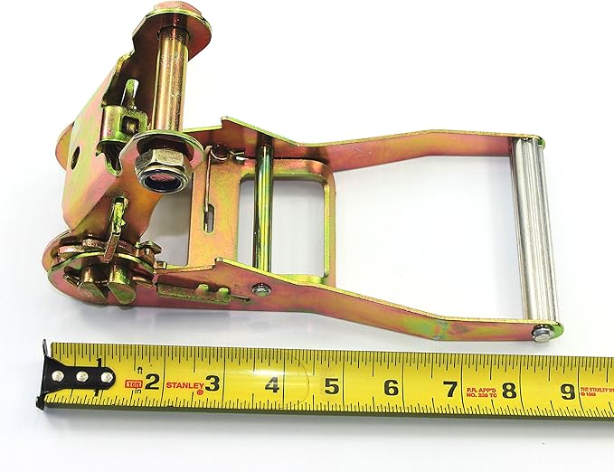GRIPON (Pack of 2) 2" x8' Lasso Strap with 2" Ratchet and J Finger Hook Tie Down