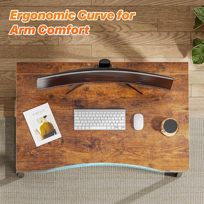 Huuger Folding Desk for Small Spaces, 31.5 Inch Foldable Computer Table, Easy Assembly, for Home Office, Study, Bedroom, Dorm, Space Saving, Small Writing Work Office Computer Desk, Rustic Brown