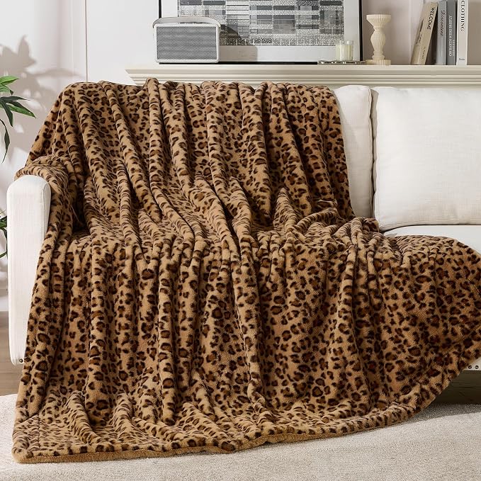 GALMAXS7 Cheetah Print Throw Blanket, Double-Sided Plush Faux Fur, 60"x80" | 500GSM Faux Fur,Double-Sided Leopard Design,Ultra Soft Plush Feel,All Season Cozy Blanket,No Shedding,Machine Washable