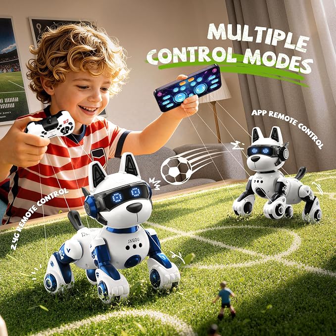 Smart Robot Dog, 2.4GHz Remote Control Robot Dog Toys for Kids 5-7 8-12, Voice & APP Control, Interactive Realistic Robot Puppy Toys for 5 6 7 8 9 10 11 12 Year Old Boys, Birthday Boy Girl Gift