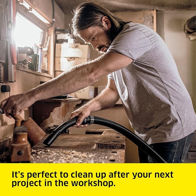 Kärcher Shop Vacuum WD 3, 4.5 Gal, 2.8 Peak HP, 26 ft Reach, Wet Dry Vacuum Cleaner, Blower Function, Crevice Tool, Floor Nozzle, Great for Car Cleaning