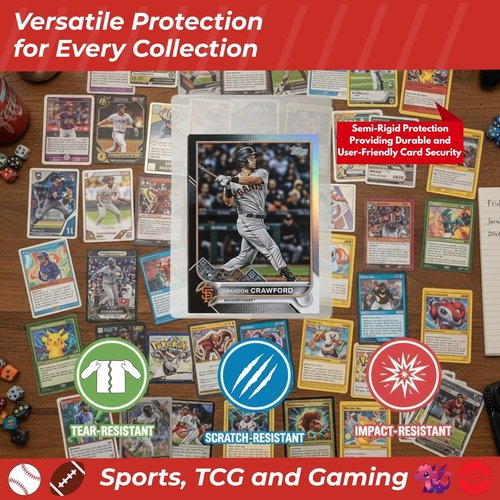 Cardboard Gold Card Saver 1 | 1000 Count Semi-Rigid Trading Card Protectors - PSA-Approved for Baseball & Sports Cards