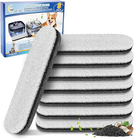 8PCS Dog Water Filter Compatible with MAILOFY WF100 256oz/2Gal/8L Large Automatic Pet Water Dispenser, Automatic Cat Bowl Filter Replacement for Dog Watering Dispenser for Large Dogs