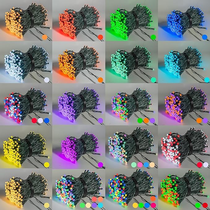 Dazzle Bright Smart Christmas String Lights, 98FT 300 LED RGB Color Changing String Lights with Remote & App Controlled, Halloween Decorations for Indoor Outdoor Holiday Xmas Tree Party Decor