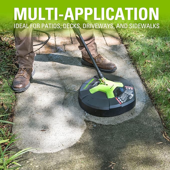 GreenWorks 5210902 15" Extension Included Surface Cleaner, Green