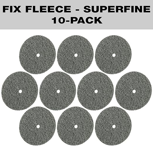 CS Unitec 80653 FIX Fleece (Nonwoven) Disc for The FIX Hook and Loop System, 6" Diameter, Superfine (Grey) (Pack of 10)