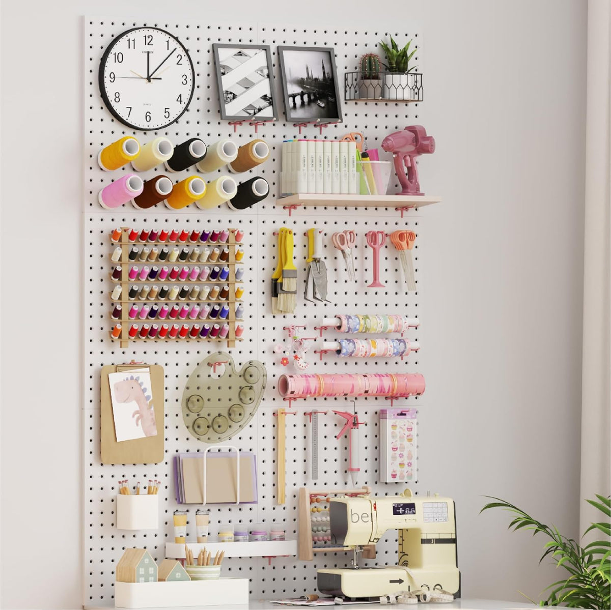 50 Pack 6 Inch Pink Pegboard Hooks with Rubber Tips