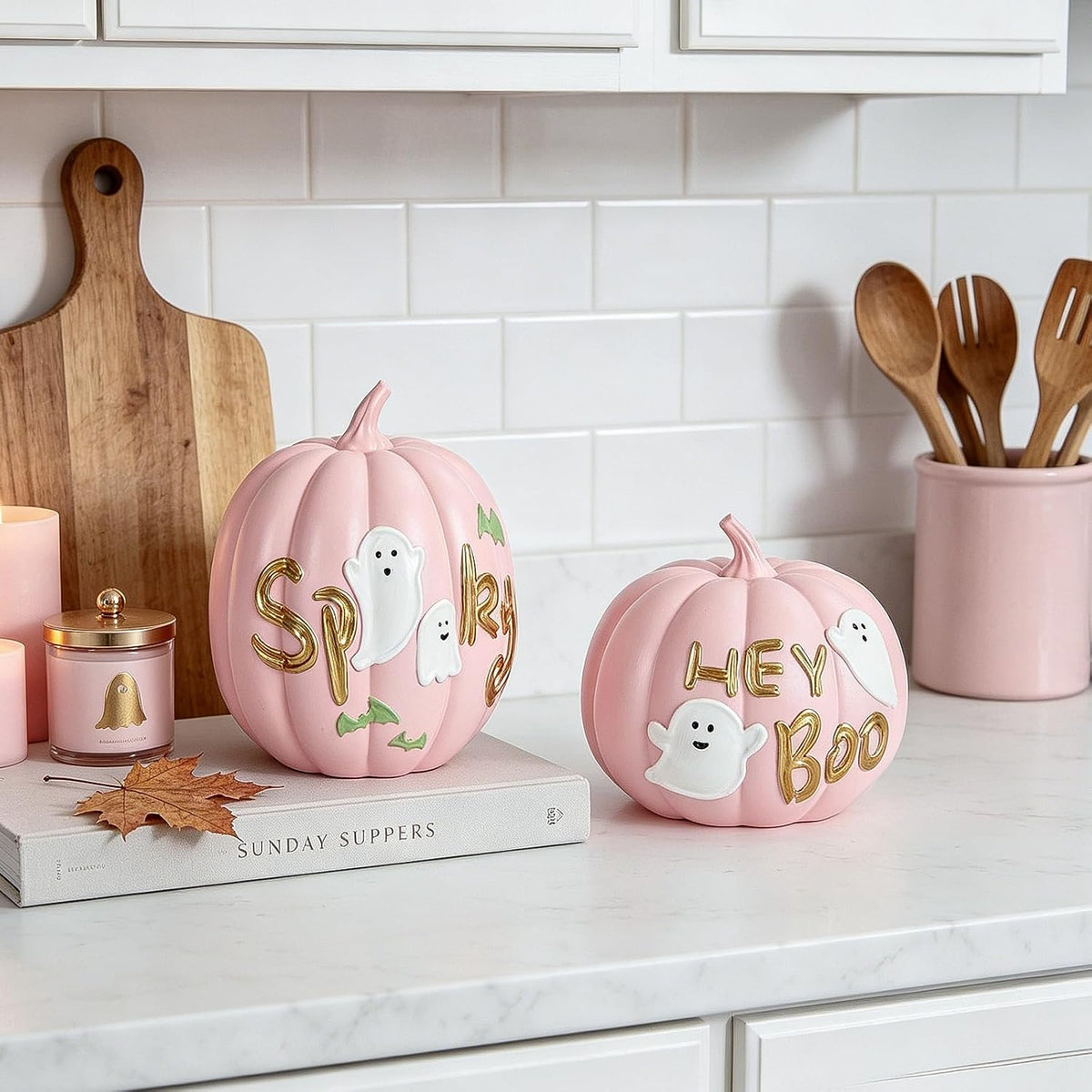 Fall Pumpkin Decorations Halloween Ghost Decor for Home Table