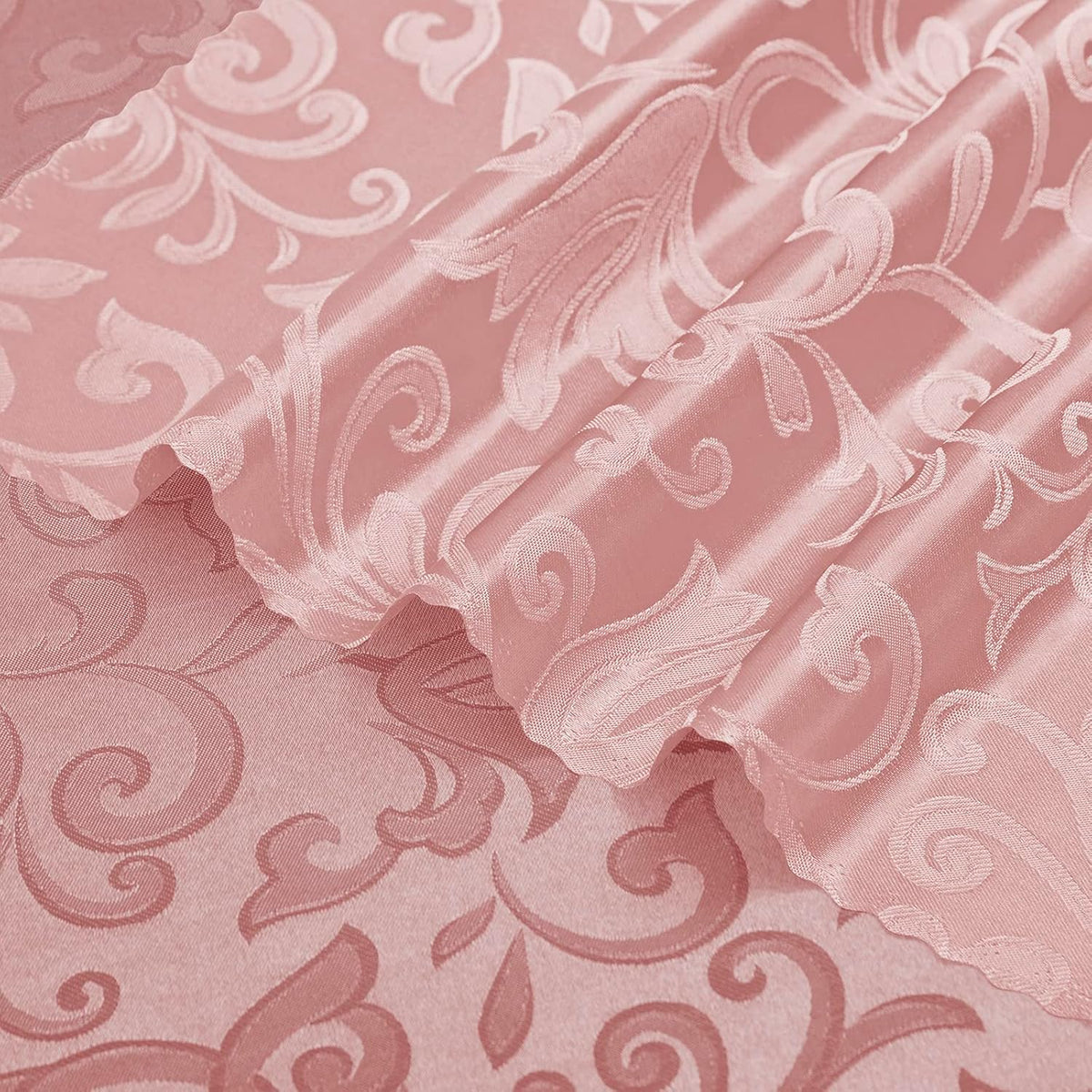 Horbaunal 4 Pack Damask Cloth Napkins 17 x 17 Inch, Jacquard Table Cloth Napkins Set of 4 Square Satin Napkins Fabric Dinner Napkins for Wedding Party Banquet, Rose Gold