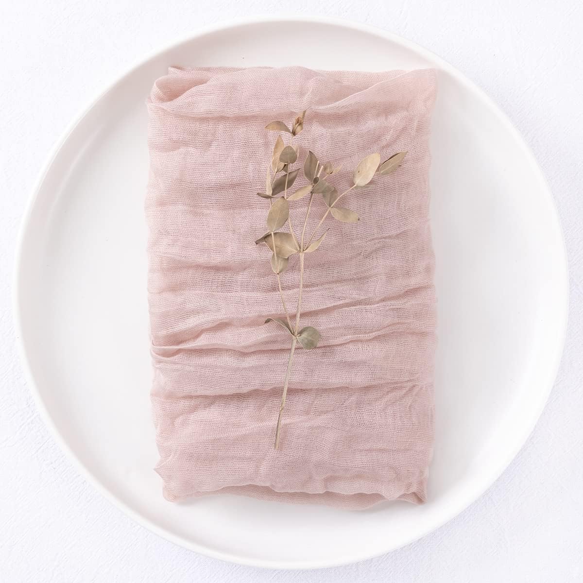 DeZerlor 20 Pack Pink Cheesecloth Napkins Summer Cloth Napkins Set of 20 Dinner Napkins Bulk Bulk 21x21 Inches for Wedding Bridal Shower Baby Shower Parties