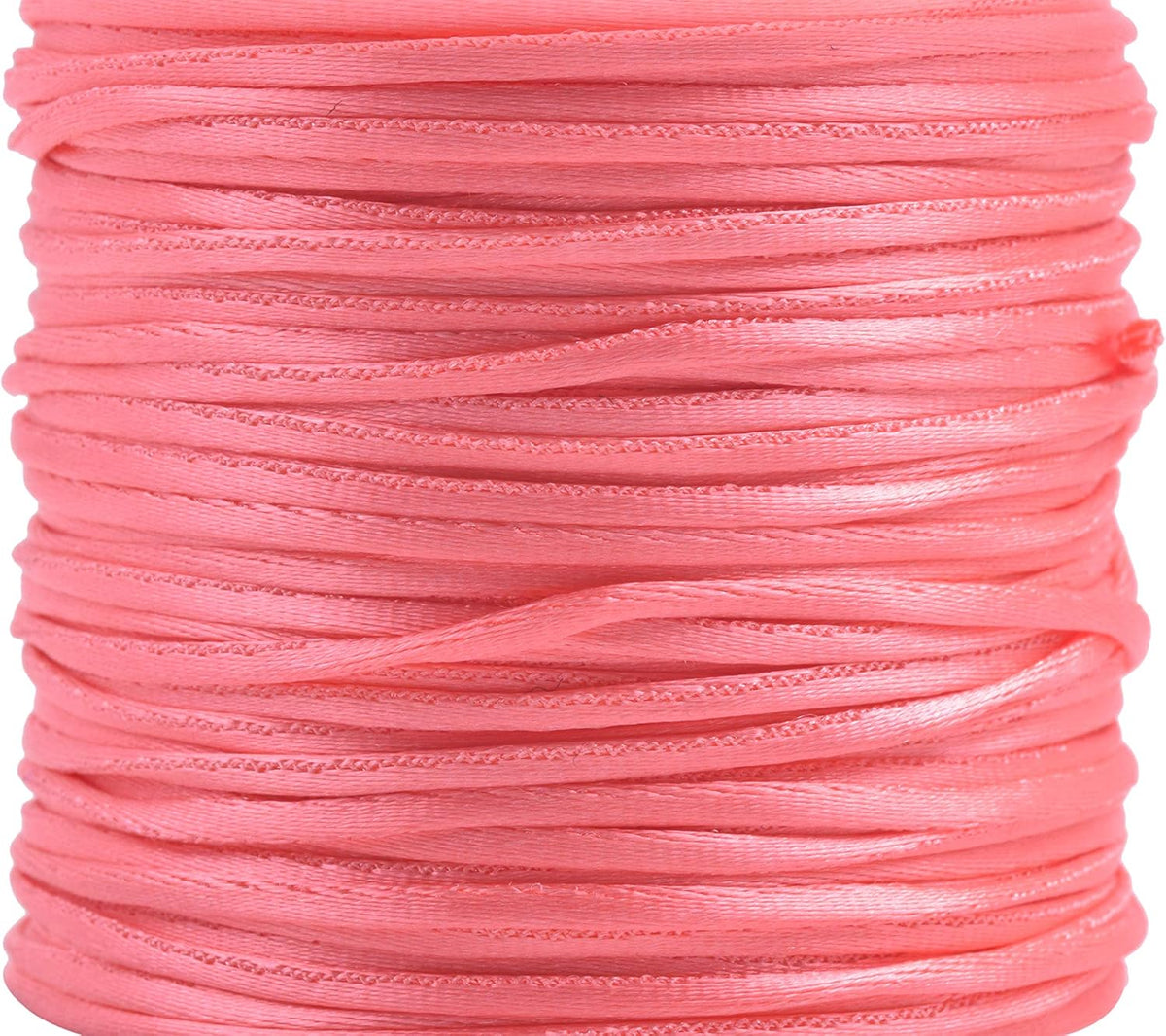 80 Yards 1.0mm Nylon Rattail Satin Silk Trim Cord Beading String for Chinese Knotting, Kumihimo, Beading, Macramé, Jewelry Making, Dark Peach
