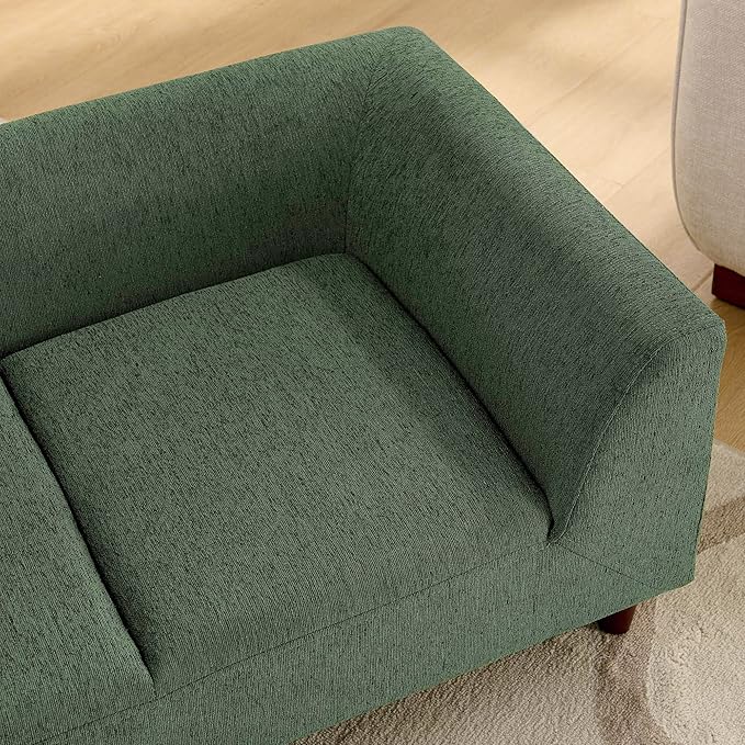 Pet Sofa with Backrest and Armrests,Modern Rectangular Pet Sofa Suitable for Small and Medium Dogs,Soft Cushion Comfortable Dog Sofa for Living Room,Olive Green