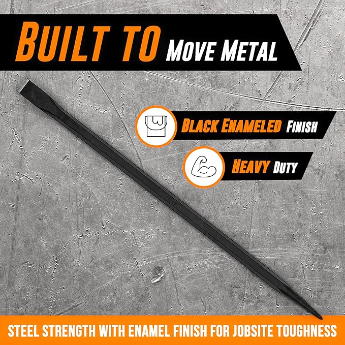 Mutt Tools 30 Inch Heavy Duty Alignment Pry Bar – Professional-Grade Sleever Bar – For Line-Up & Spud Work – Ideal for Ironworkers, Construction, & Industrial Use