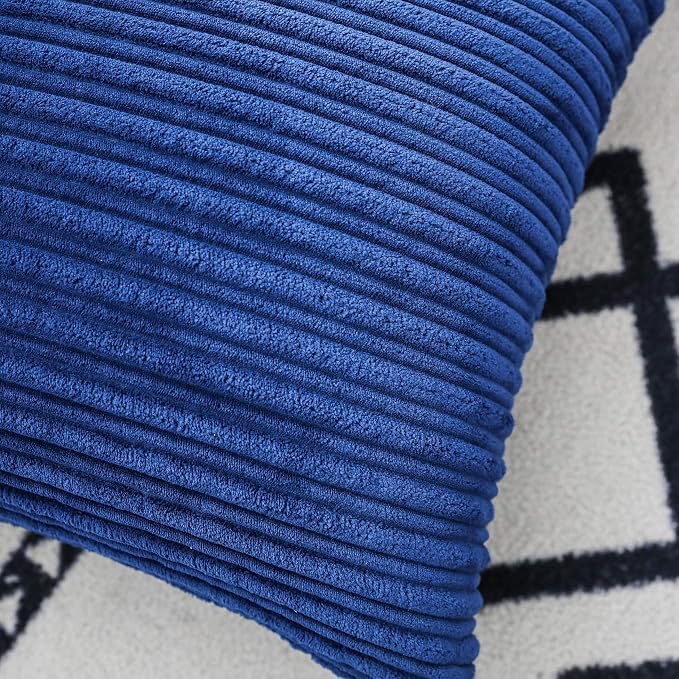 UGASA Soft Velvet Solid Square Decorative Cushion Cover Handmade Pillowcase with Hidden Zipper, 1 Pack, 20x20 inch, Navy Blue