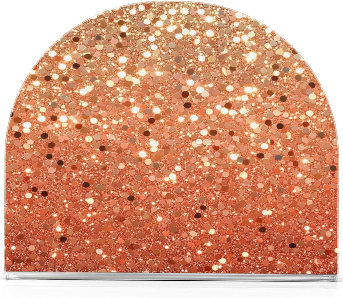 Napkin Holder Peach Coral Gold Flash Gradient Glitter Acrylic Napkins Holder Napkin Dispenser Clear Napkin Holder for Kitchen Table Party Guest Bathroom 2 Pack
