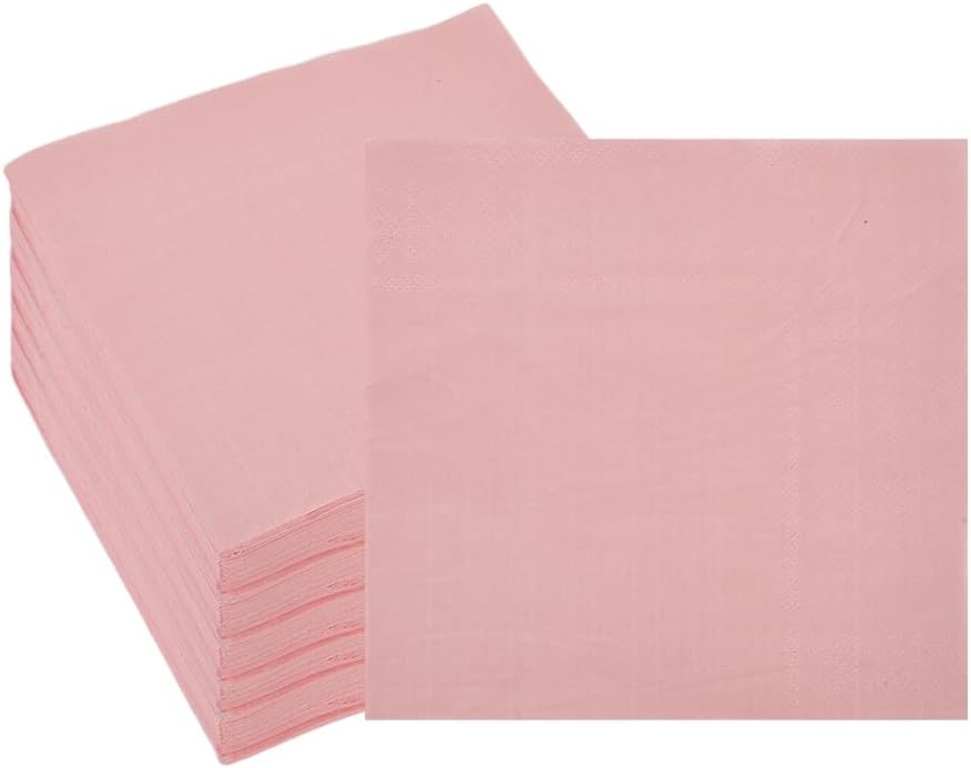 Pink Wedding Paper Dinner Napkins 3-Ply, 6.5'', 100Ct