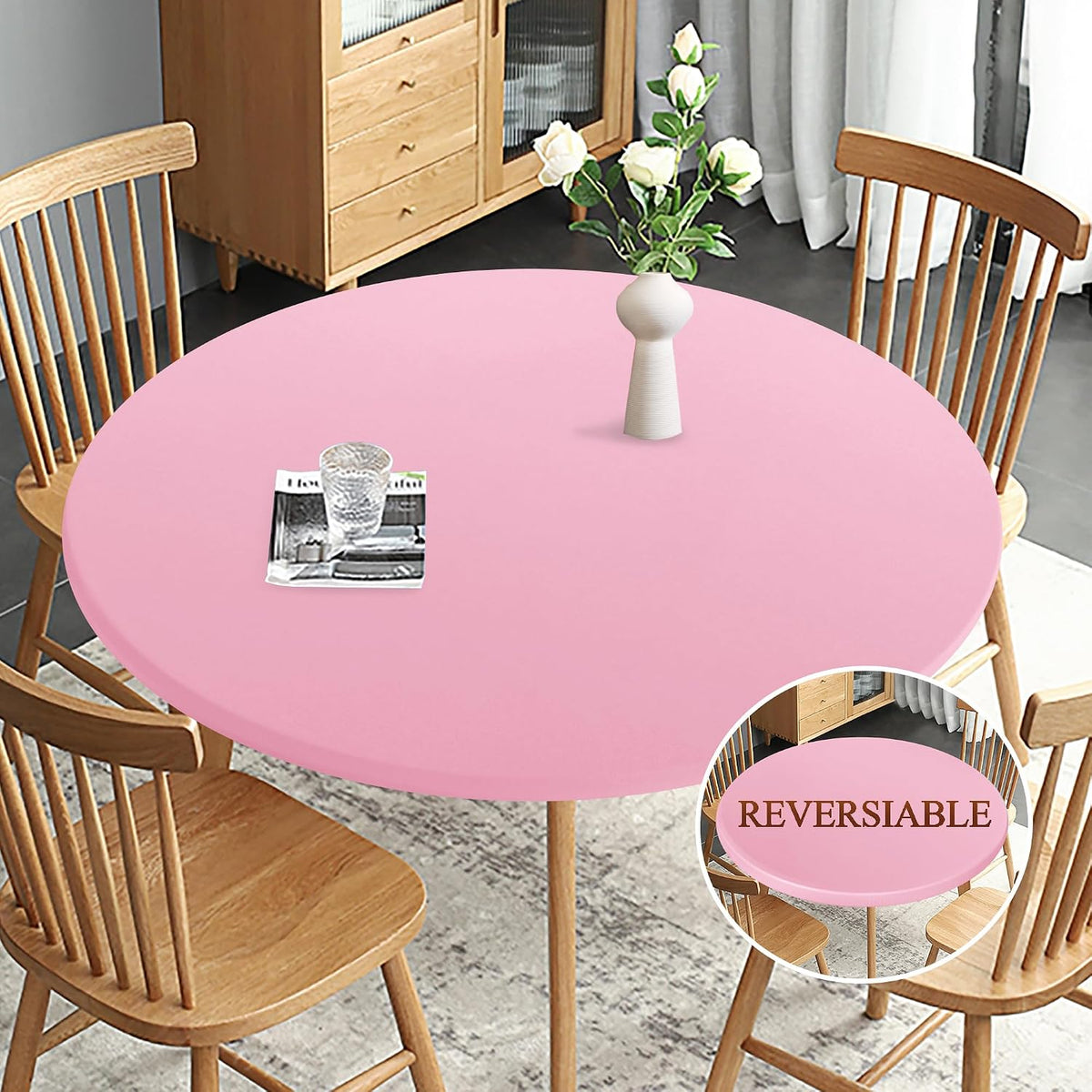 Fitted Round Table Cloth, Fits Round Tablecloth for 30-36"