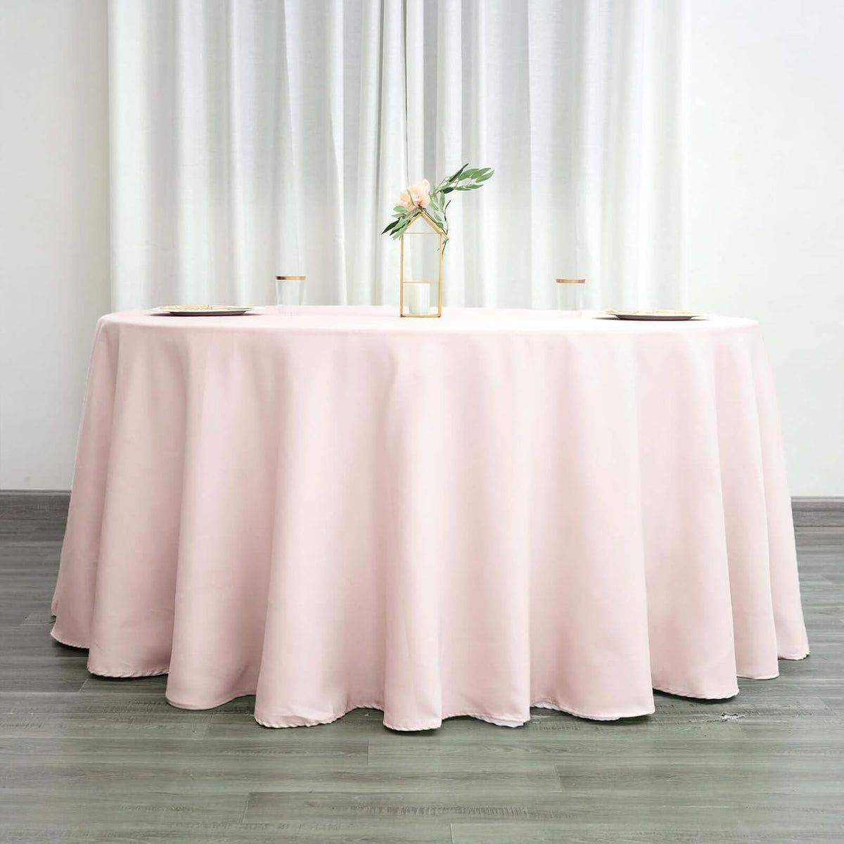 10 Pack Round Tablecloth, 120 Inch Stain & Wrinkle Resistant Washable Table Cloth, Decorative Polyester Fabric Table Cover for Banquet, Wedding, Dining- Blush