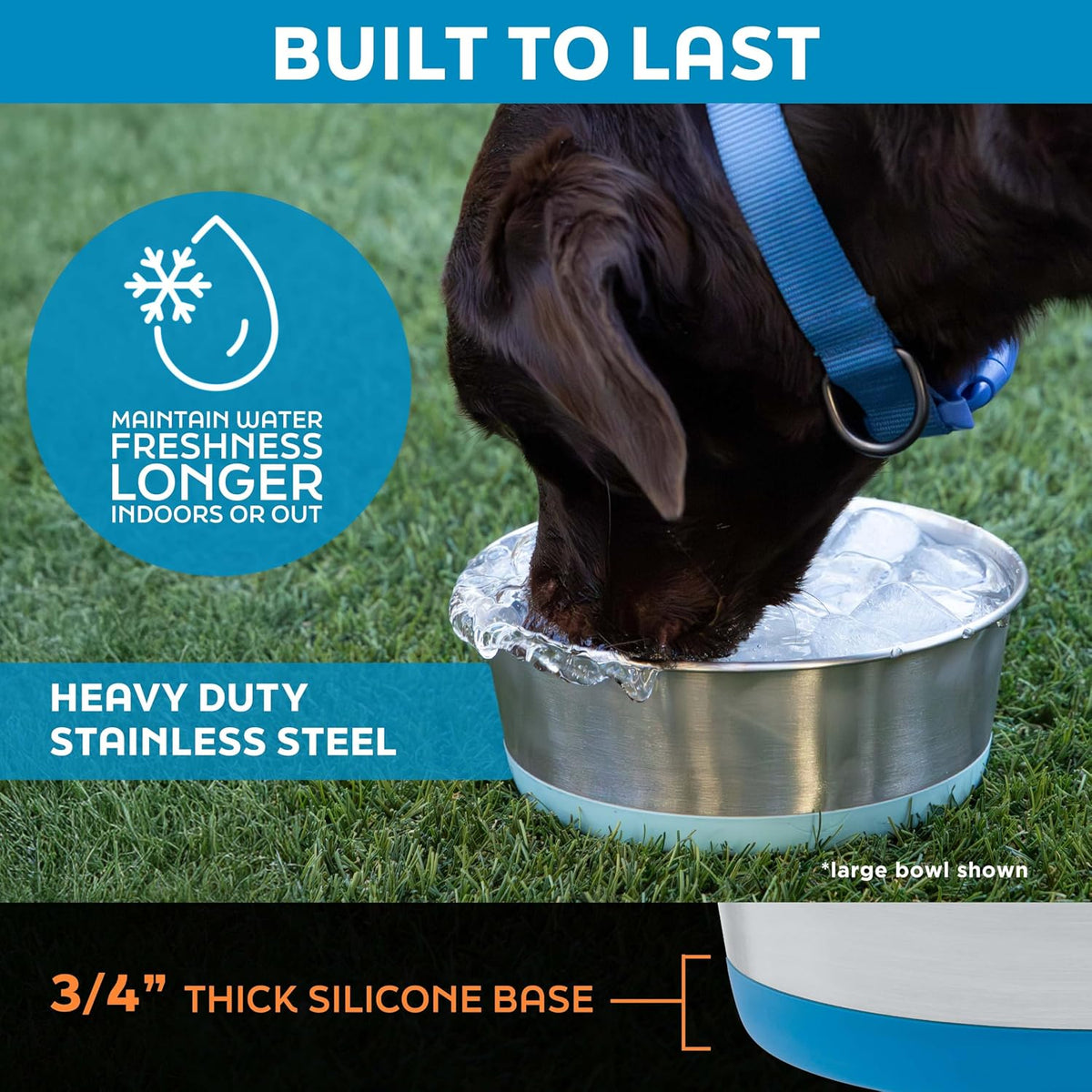 Stainless Steel Dog Bowls - 8 Cup (64 oz) - Hyper Pink