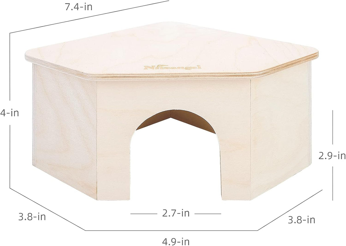 Niteangel Birch Chamber-Maze Hamster Hideout - Small Pets Woodland House Habitats Decor for Hamster Mice Gerbils Mouse