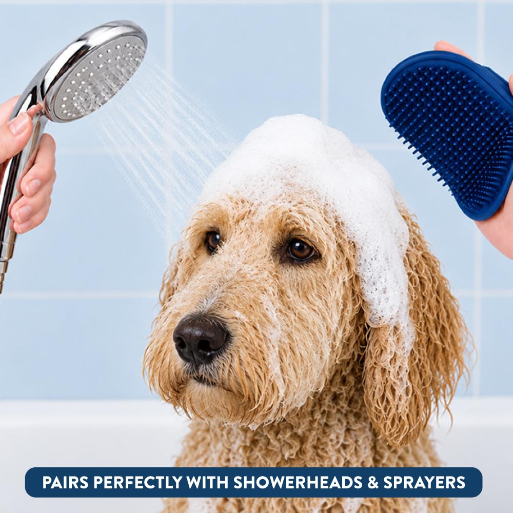 Bodhi Dog Shampoo Brush - Pet Grooming & Bath Supplies for Dogs and Cats - Bath Brush for Long & Short Hair - Premium Scrubber for Shower, Showerhead, Sprayer & Bathing (One Pack, Pink)