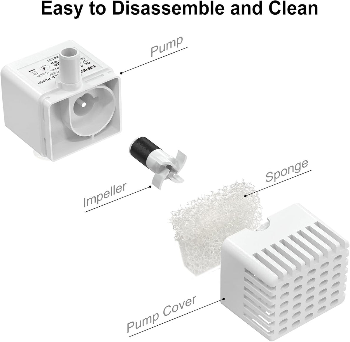 NPET Cat Water Fountain WF050TP 1.5L Automatic Pet Drinking Fountain with Replacement Faucet Kit - 4 Replacement Filters (No Adapter)