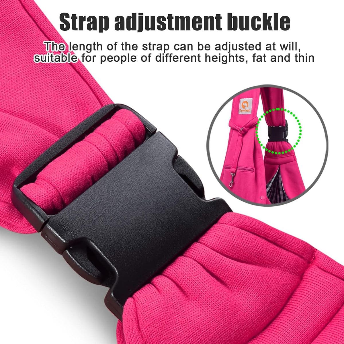 TOMKAS Dog Sling Carrier for Small Dogs Puppy Carrier for Small Dogs (Rose red, Adjustable Strap for 3-10 lbs & Zipper Pocket)