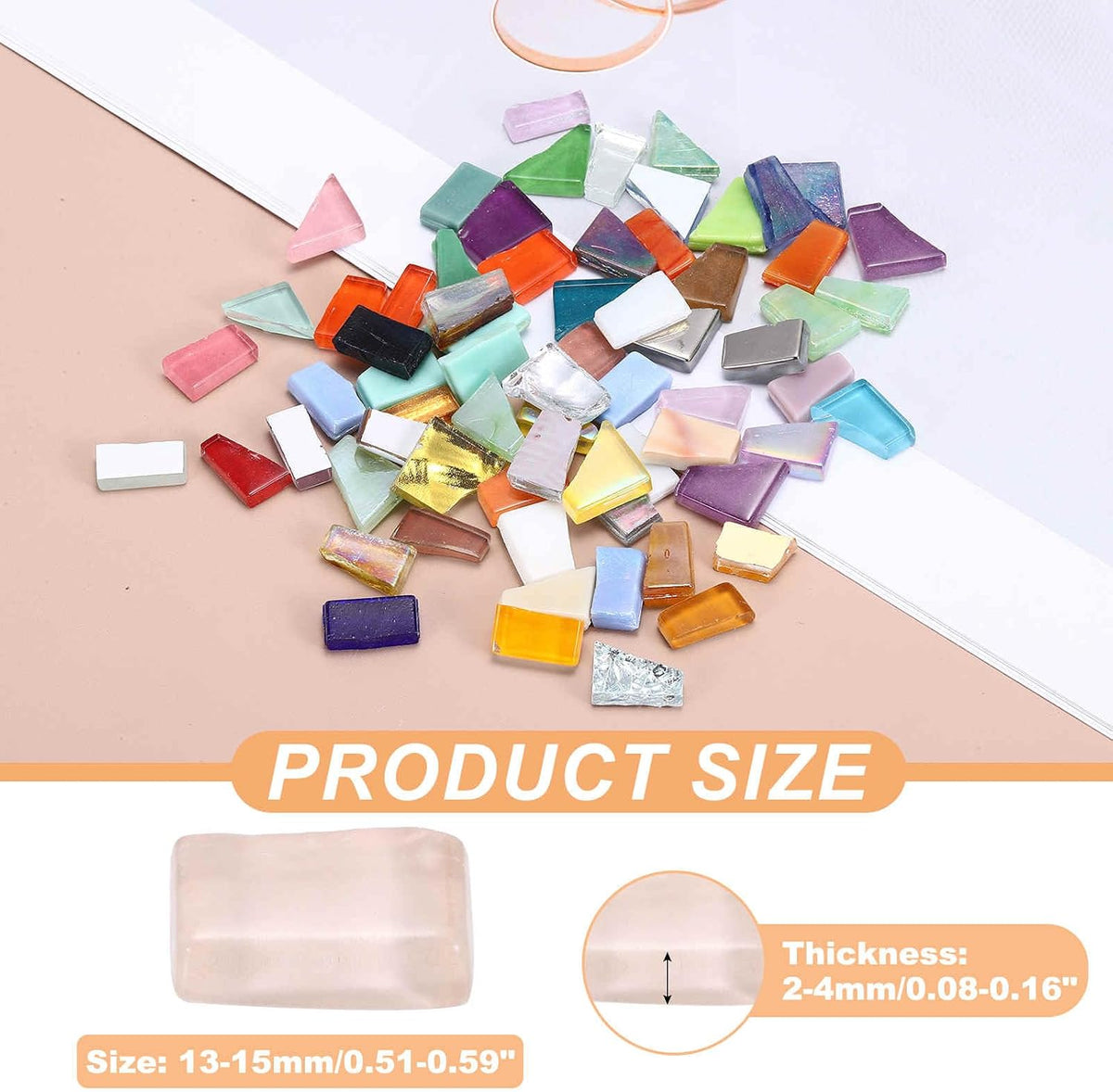 Irregular Glass Mosaic Tiles, 100g/0.2LB Irregular Stained Glass Sheets Broken Mosaic Pieces Tiles Supplies Kit Bulk for DIY Art Craft Making Home Decor, Pink Series