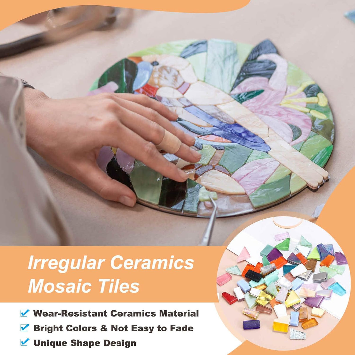 Irregular Glass Mosaic Tiles, 100g/0.2LB Irregular Stained Glass Sheets Broken Mosaic Pieces Tiles Supplies Kit Bulk for DIY Art Craft Making Home Decor, Pink Series