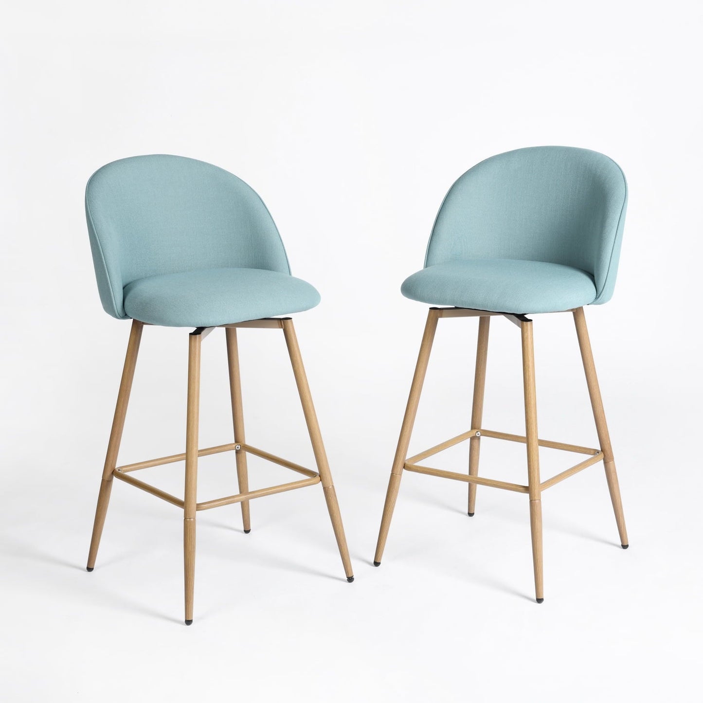 Homy Casa 2-Pack Swivel Patio Bar Stools, 26" Outdoor Bar Chairs for Backyard, Balcony, Bistro