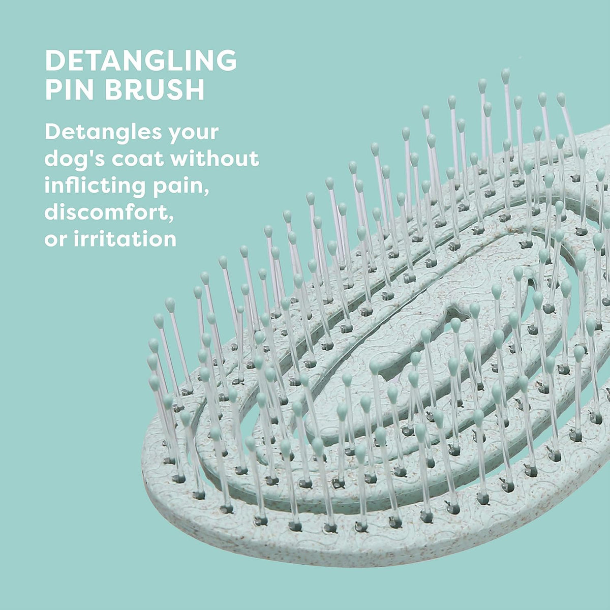 BioSilk for Pets Eco Friendly Detangling Pin Brush for Dogs, Gentle Dog Grooming Brush Designed to Help Remove Knots and Tangles and Support Healthy Coats for All Dogs