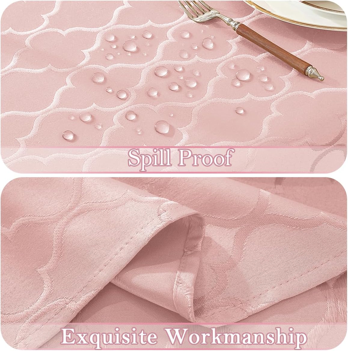 Tablecloth Rectangle, Jacquard, 60" x 120", Pink