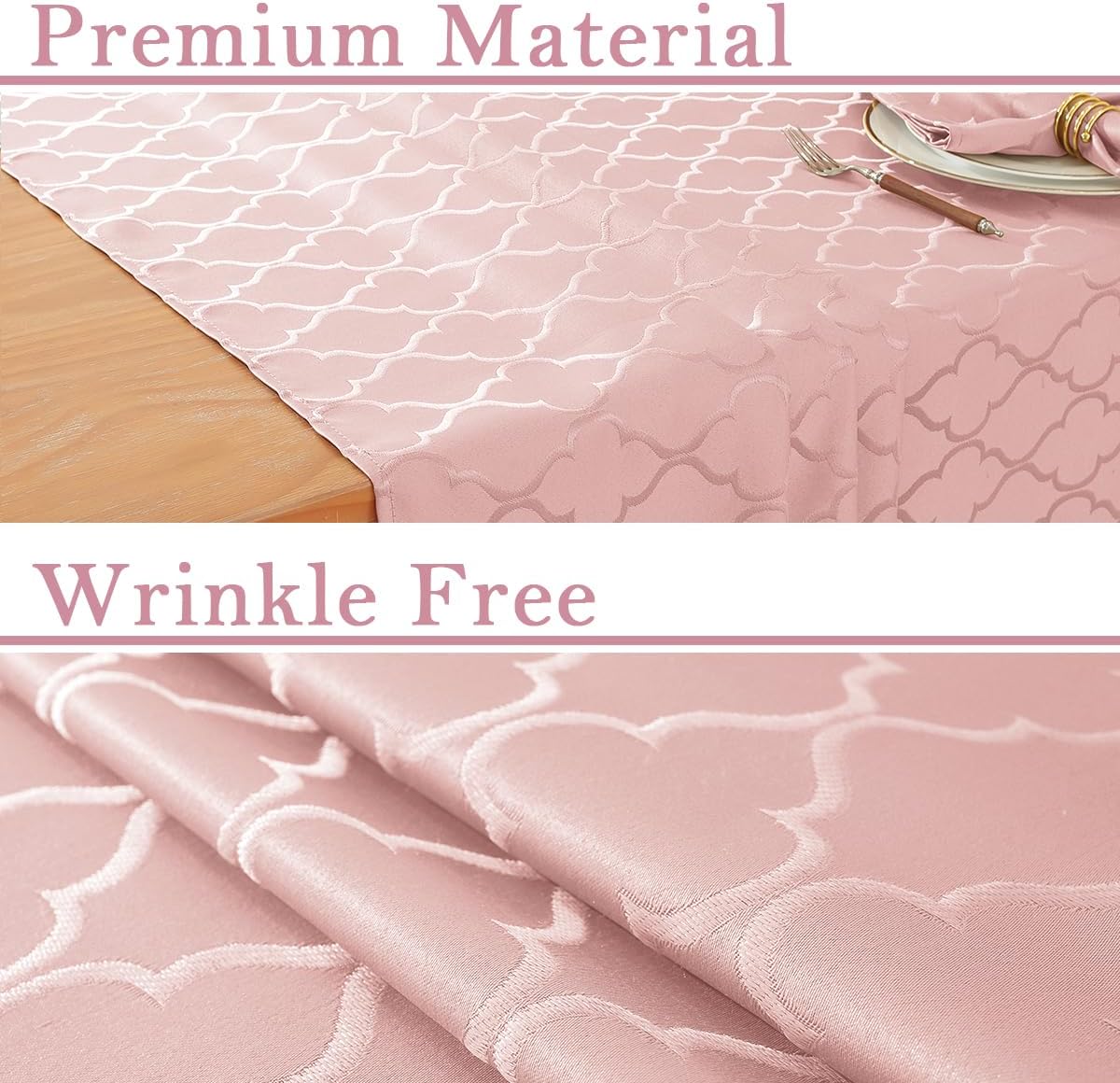 Tablecloth Rectangle, Jacquard, 60" x 120", Pink