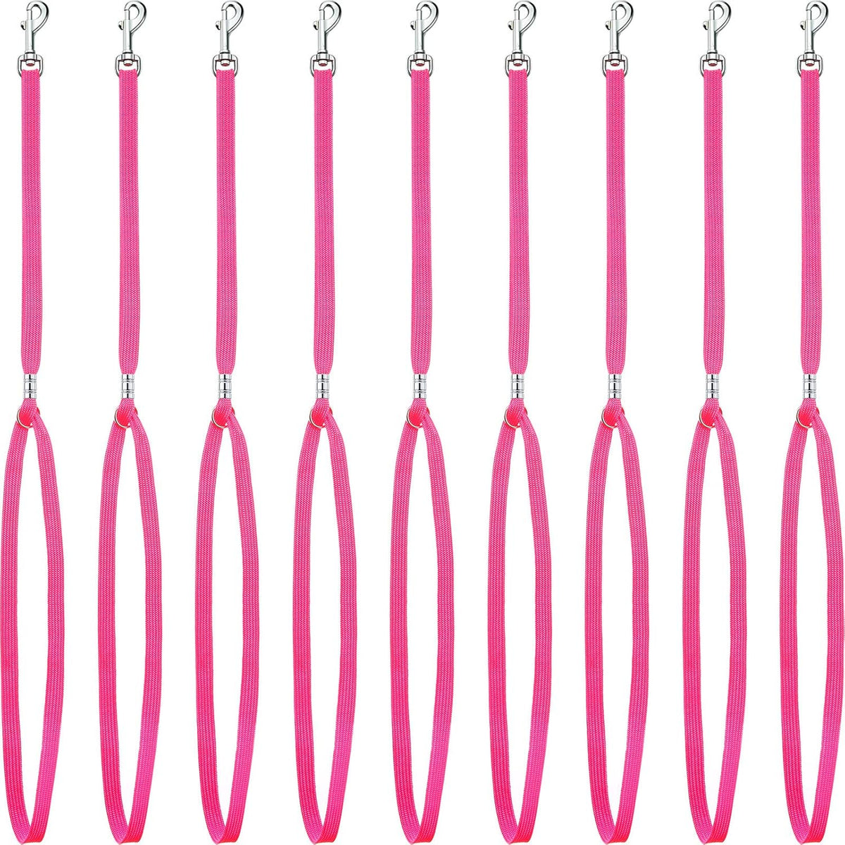 9 Pieces Pet Grooming Loops Nylon Restraint Noose Adjustable Fixed Dog Cat Safety Rope for Pet Grooming Table Bathtub (Pink)