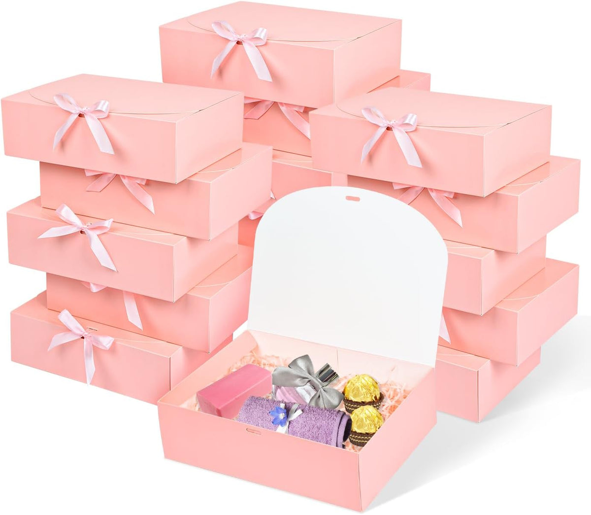 15Pack Gift Boxes with Lids, Bridesmaid Proposal Box with Ribbon