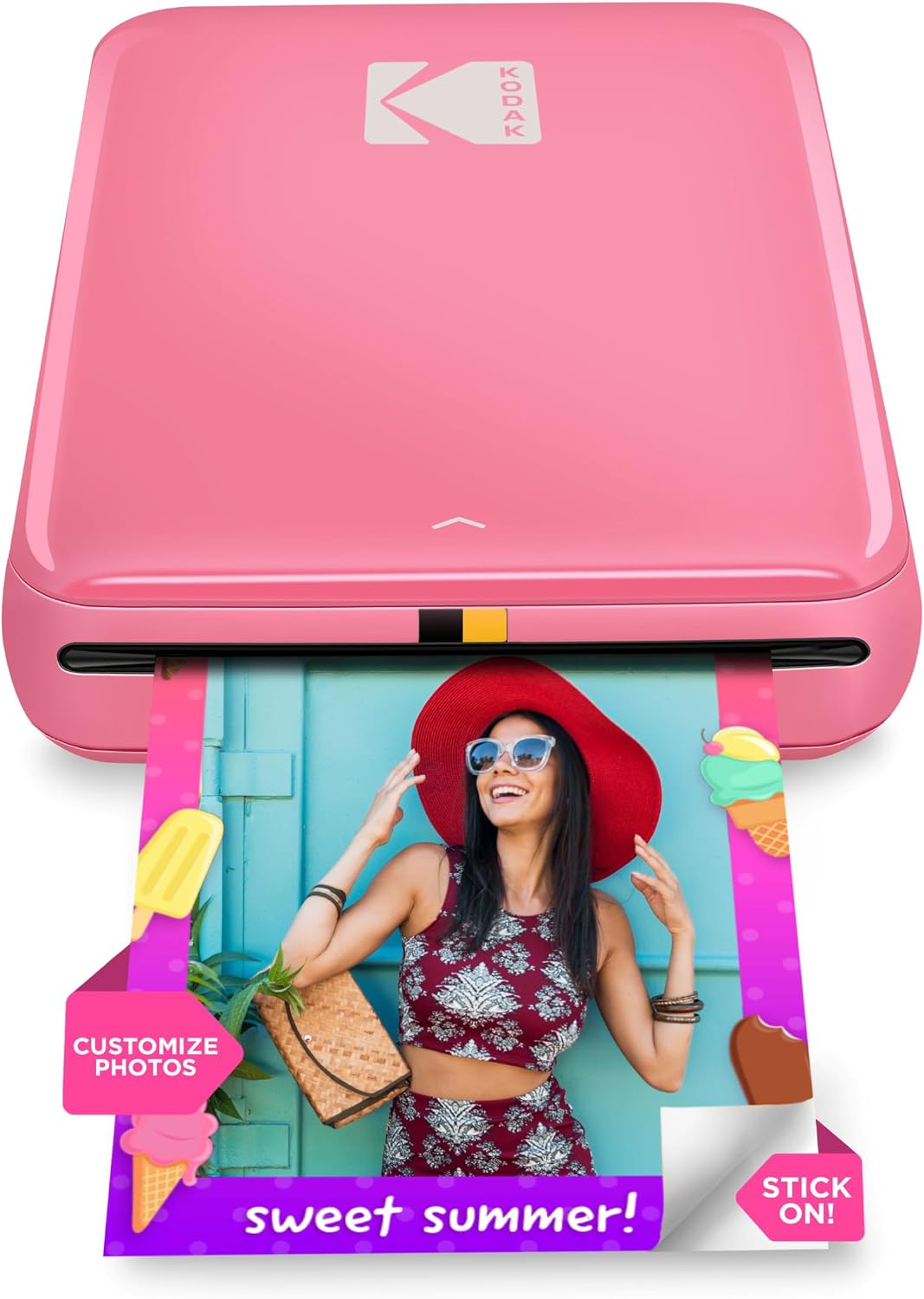 Step Instant Smartphone Photo Printer, Portable Mini Color Wireless Mobile Printer, Zink 2x3” (5.1x7.5 cm) Sticky-Back Photos, Bluetooth Compatible with iOS & Android Devices, Editing App, Pink