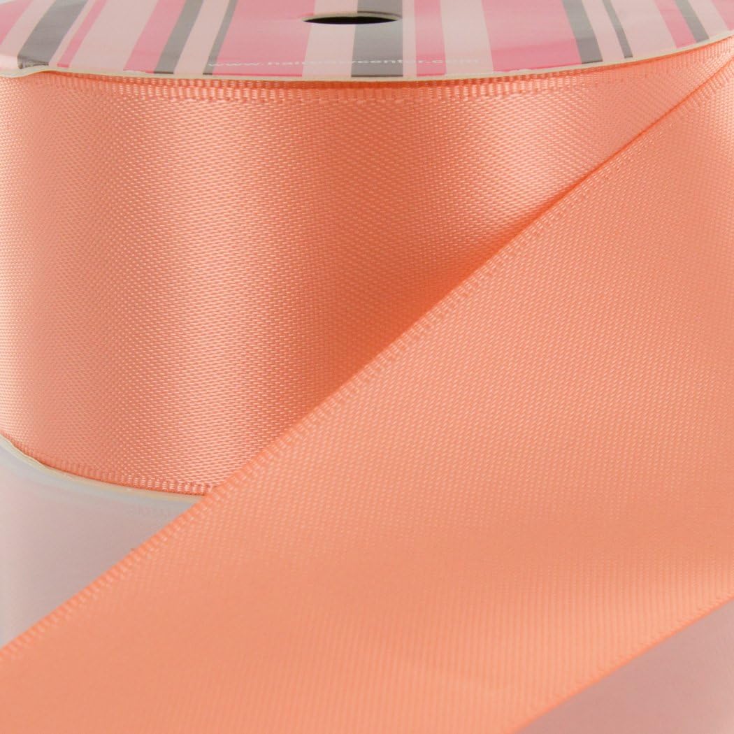 3" Peach Double Faced Satin Ribbon 25 Yard