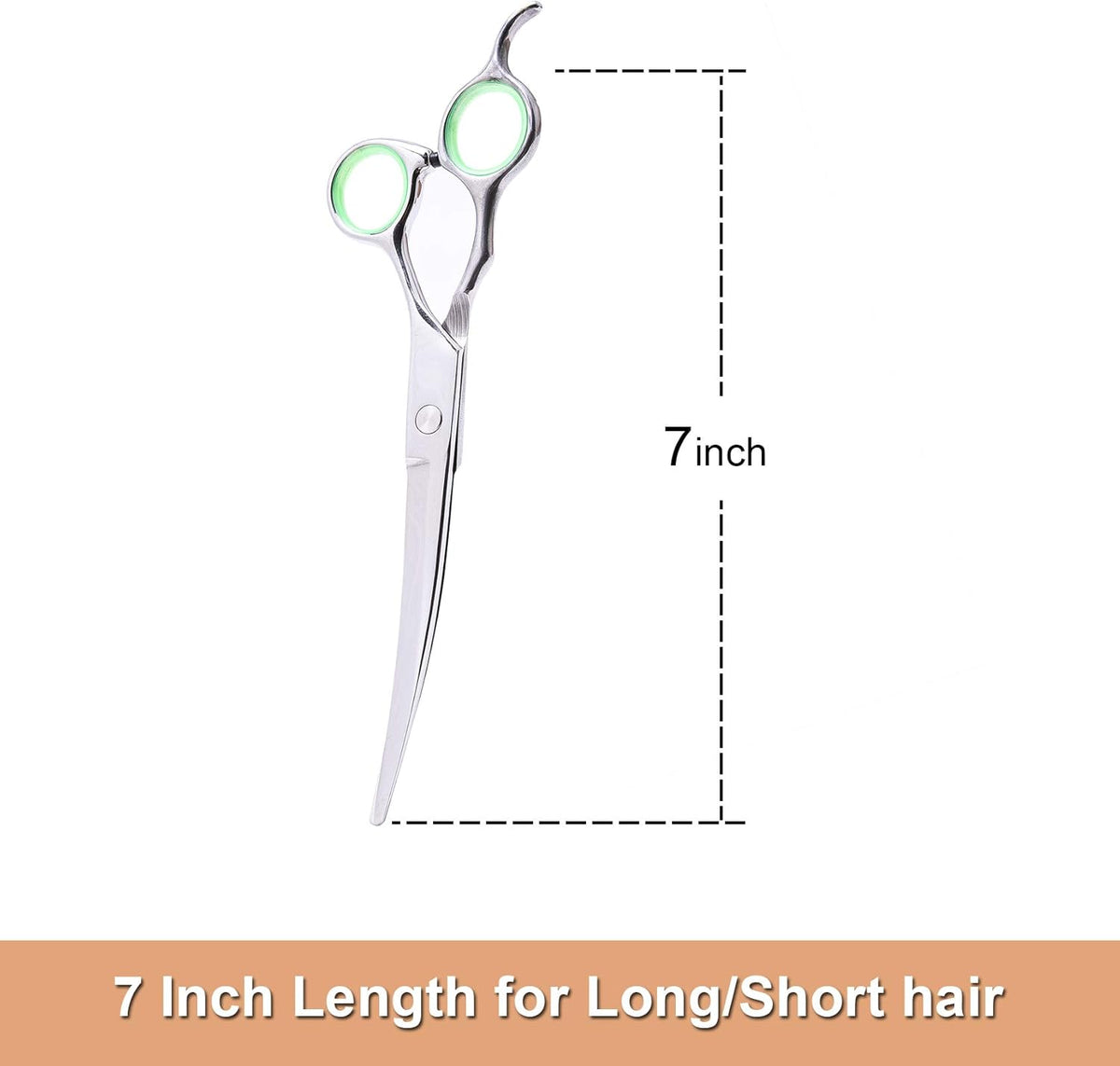 LovinPet Pet Grooming Scissors Professional Dog Cat Grooming Shears with Round Blunt Tip Stainless Steel, Dog Curved Scissors for Grooming Cats Dogs Grooming Tools