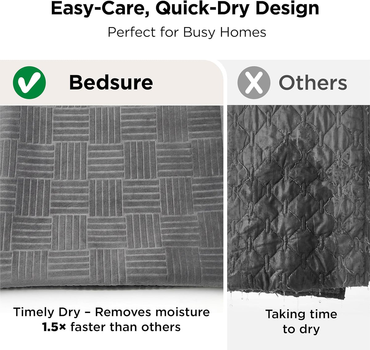 Bedsure Waterproof Bed Cover for Dogs Washable - Waterproof Blanket for Twin Bed Couch Sofa Cozy, Lightweight Furniture Protector for Pet Cat Quick Drying, Ash Grey, 68x82IN