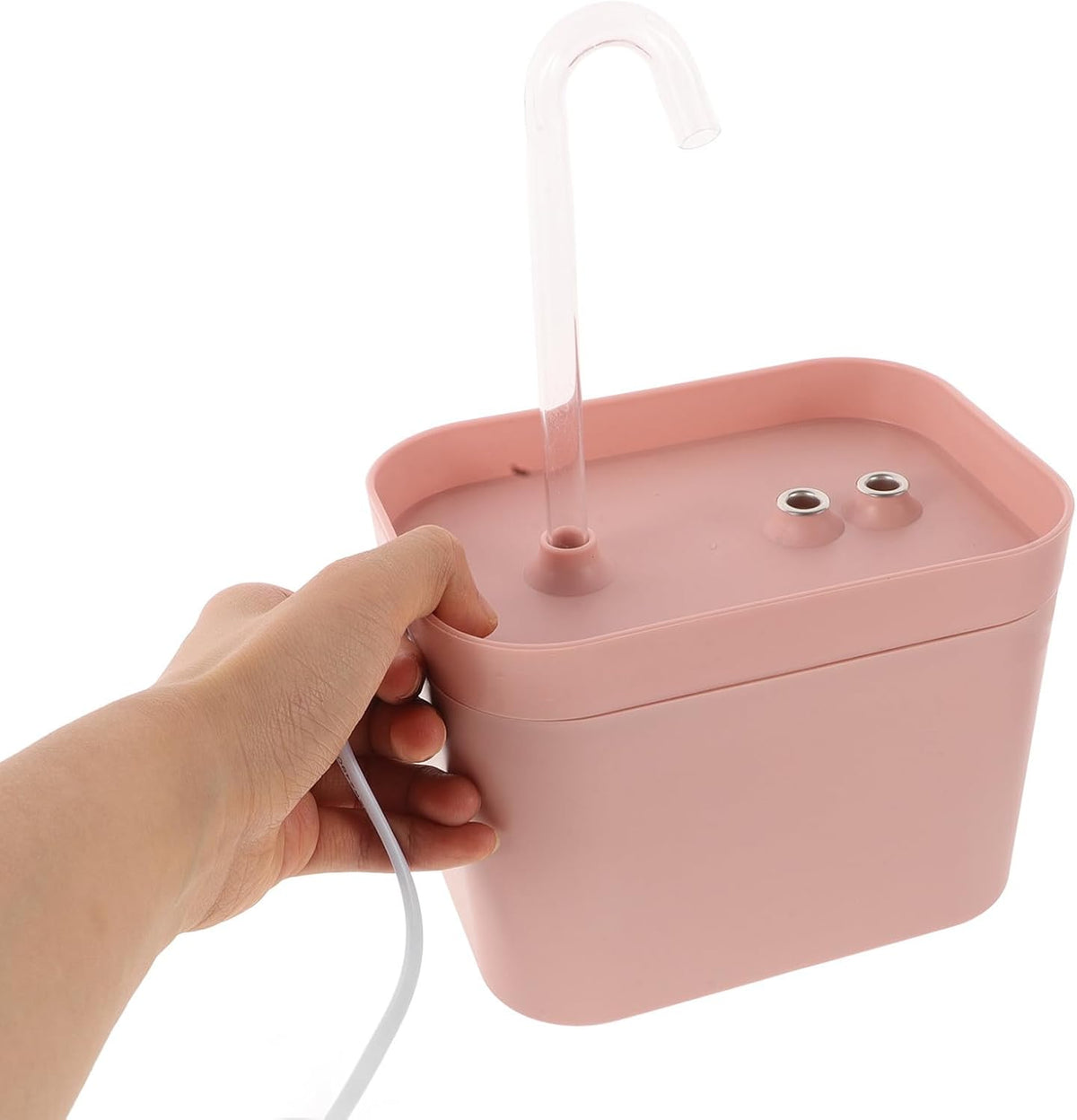 Automatic Circulation Pet Water Fountain for Cats and Dogs, Portable Pink Plastic Water Dispenser with Flower Shape Outlet and Dc 5v Pump, for Kitten and Dog Drinking