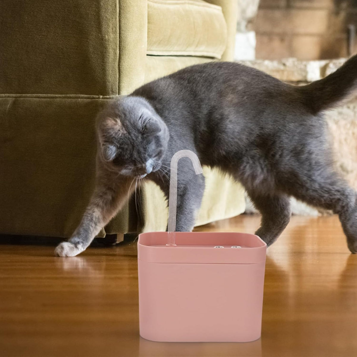Automatic Circulation Pet Water Fountain for Cats and Dogs, Portable Pink Plastic Water Dispenser with Flower Shape Outlet and Dc 5v Pump, for Kitten and Dog Drinking