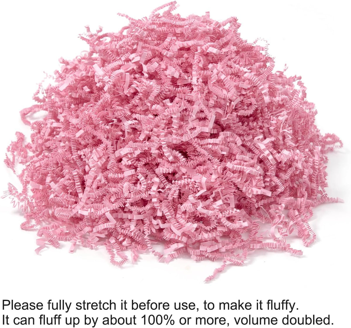 1/2 LB Crinkle Paper Filler Light Pink Shredded Paper for Gift Box