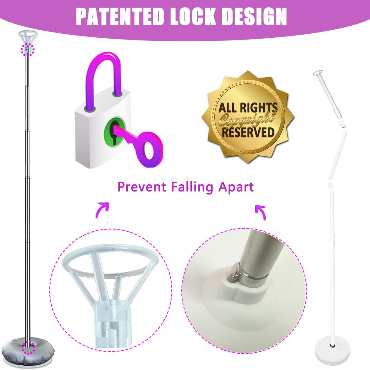 Balloon Column Stand Kit Set of 2, 7ft Height Adjustable Balloon Arch Kit, Metal Telescopic Pillar Balloon Stand, Birthday Party, Graduation, Wedding Christmas Decorations