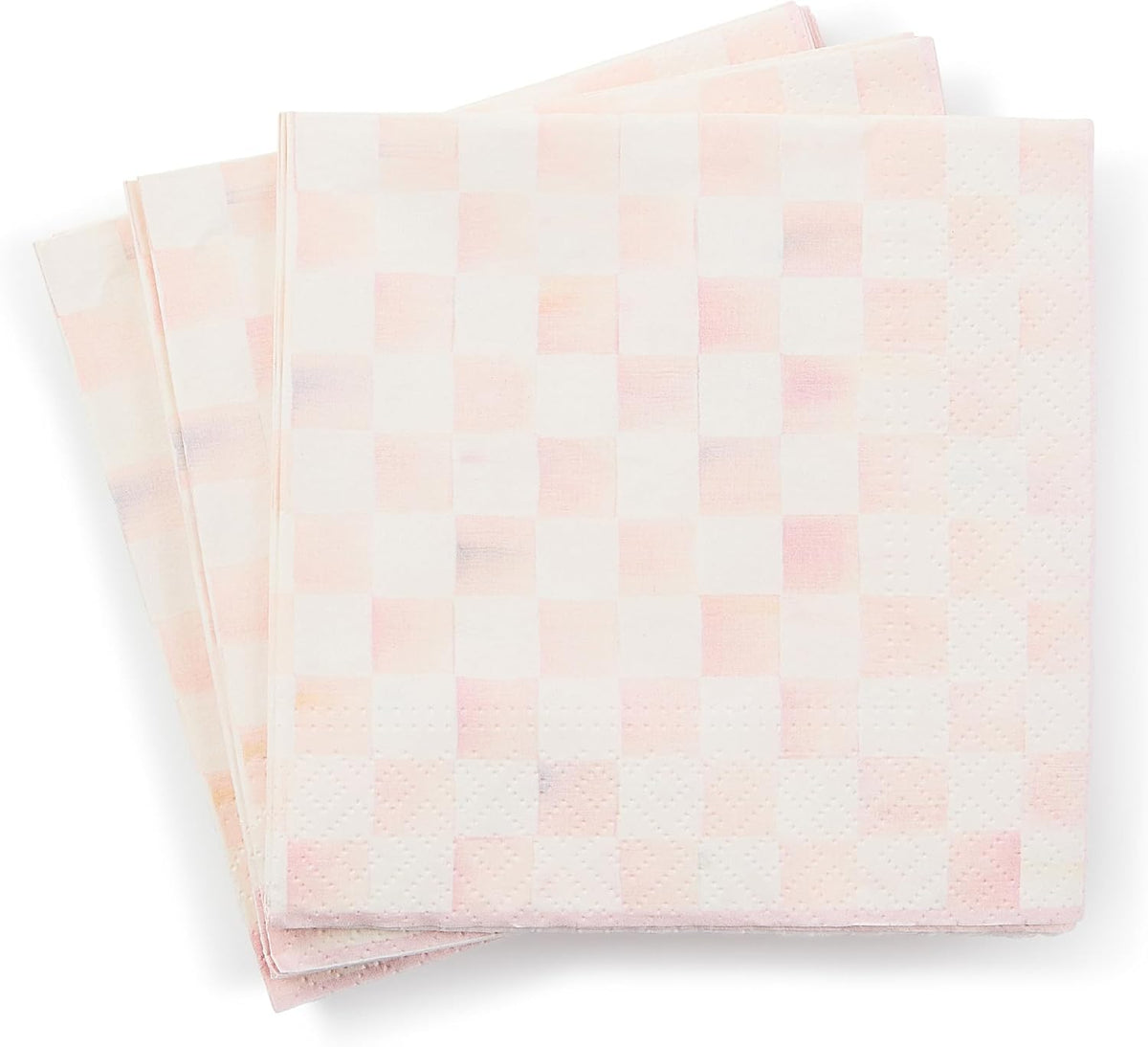 Cocktail Paper Napkin Pack, Pink-and-White Rosy Check