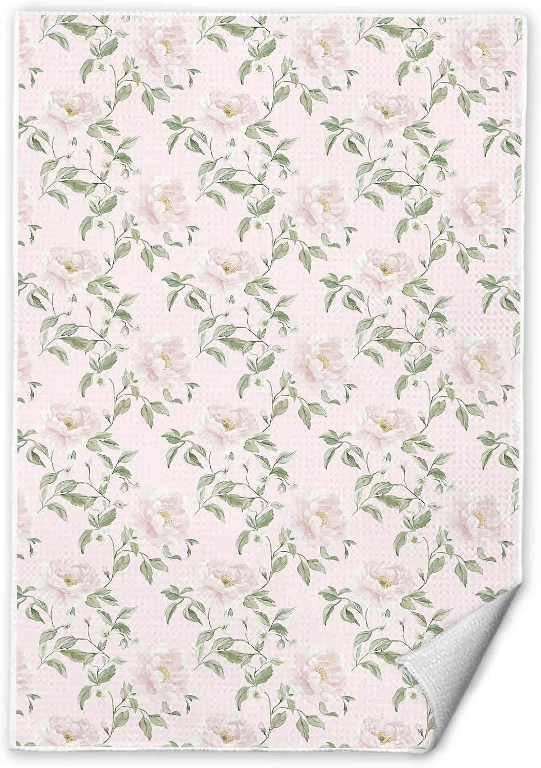 Spring Pink Peony Floral Kitchen Towels 16x24 in, Rustic Farmhouse Country Pink Flower Botanical Decorative Hand Tea Dish Towel for Girls Bathroom Kitchen
